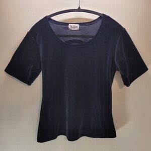 Molisa Vintage Black Velvet Tshirt - Size M